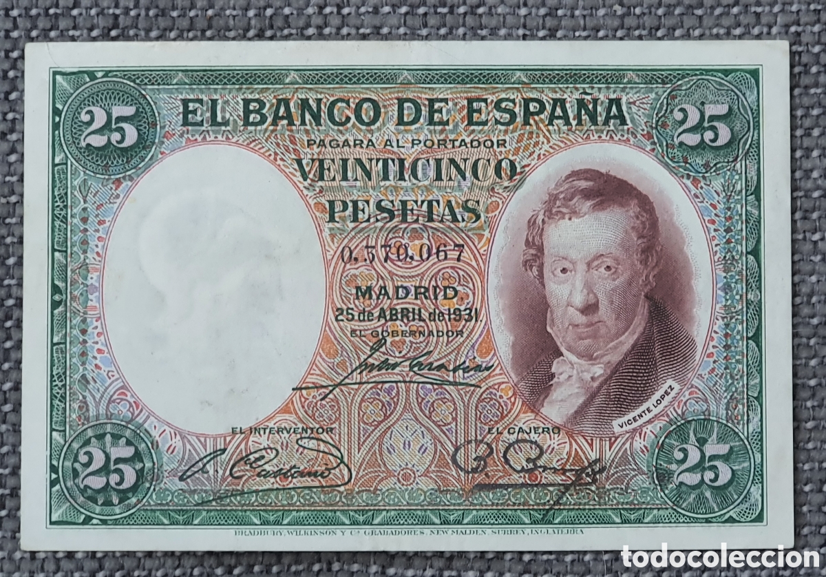 Notas espanholas: Billete Original de 50 Pesetas EBC, 1931 (E. Rosales)