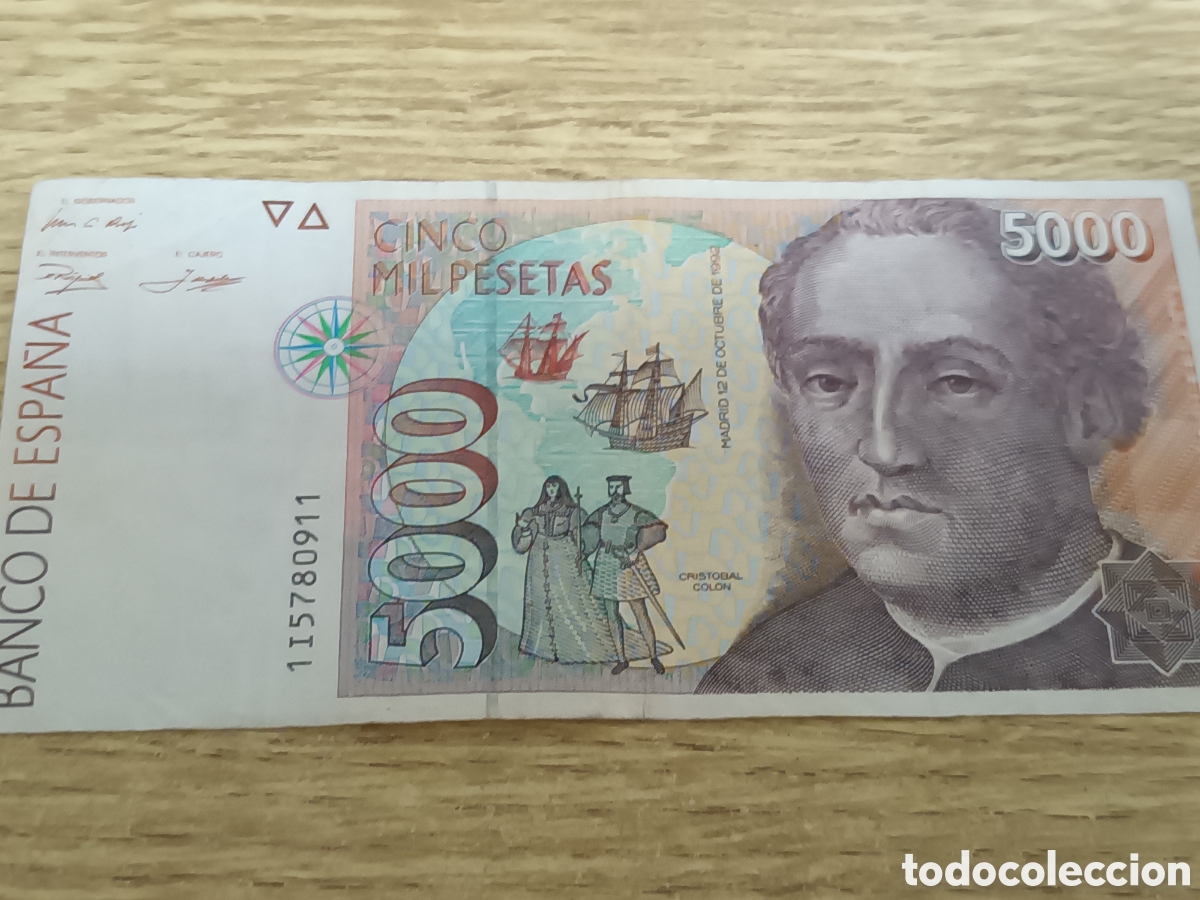 Billets espagnols: BILLETE DE 5000 PESETAS DE 12 DE OCTUBRE DE 1992 SERIE 1I5780911