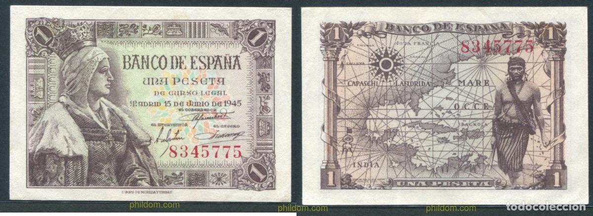 Spanish Banknotes: 11417 ESPA&Ntilde;A 1943 1 Peseta Estado espa&ntilde;ol 21 de mayo de 1943