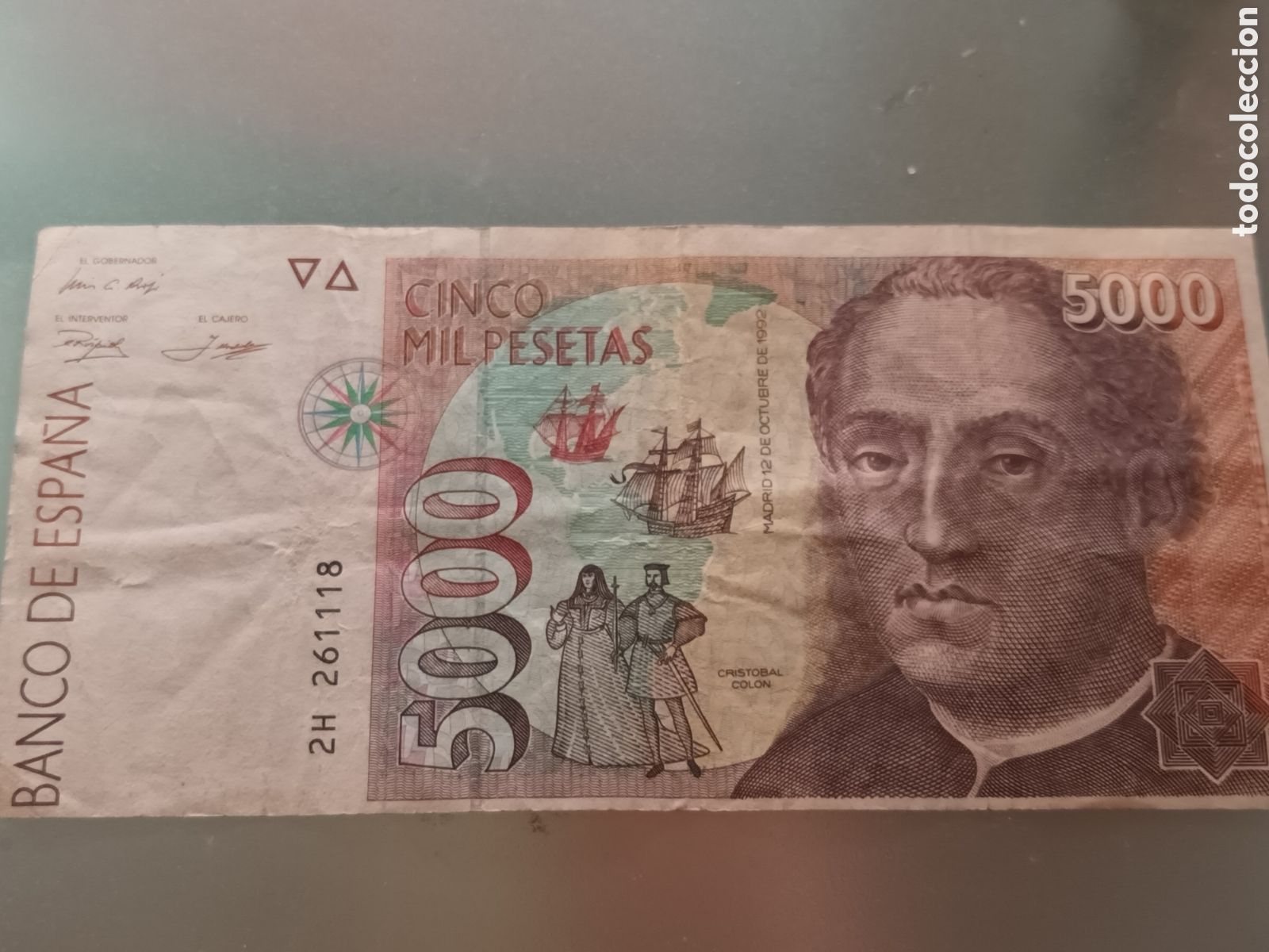 Billets espagnols: BILLETE DE 5000 PESETAS DE 12 DE OCTUBRE DE 1992 SERIE 2H 261118