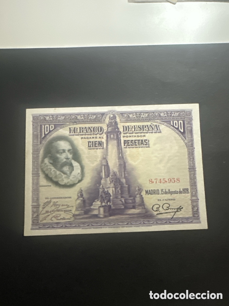 Banconote spagnole: Billete de Espa&ntilde;a de 100 pesetas 1928 sin circular