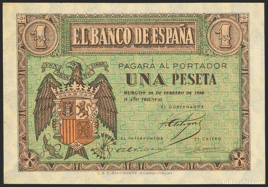 Billets espagnols: 1 PESETA FEBRERO 1938 SERIE E S/C