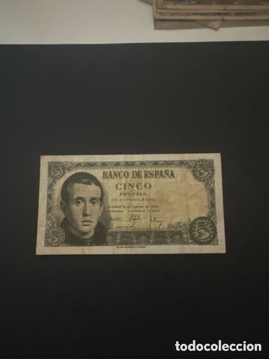 Billets espagnols: Billete de Espa&ntilde;a de 5 pesetas a&ntilde;o 1951