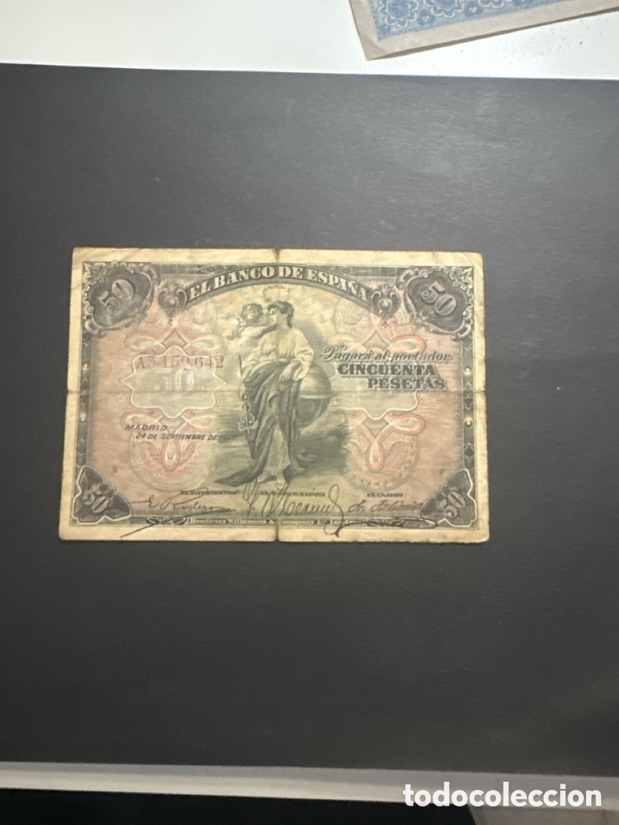 Billets espagnols: Billete de Espa&ntilde;a 50 pesetas a&ntilde;o 1906