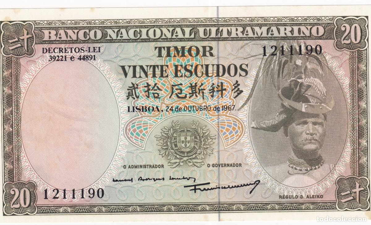 Billets espagnols: CRBX0388 BILLETE TIMOR 20 ESCUDOS 1967 MBC