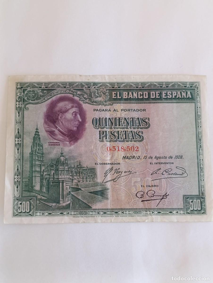 Billets espagnols: Billete 500 Pesetas 1928 - Cardenal Cisneros Circulado