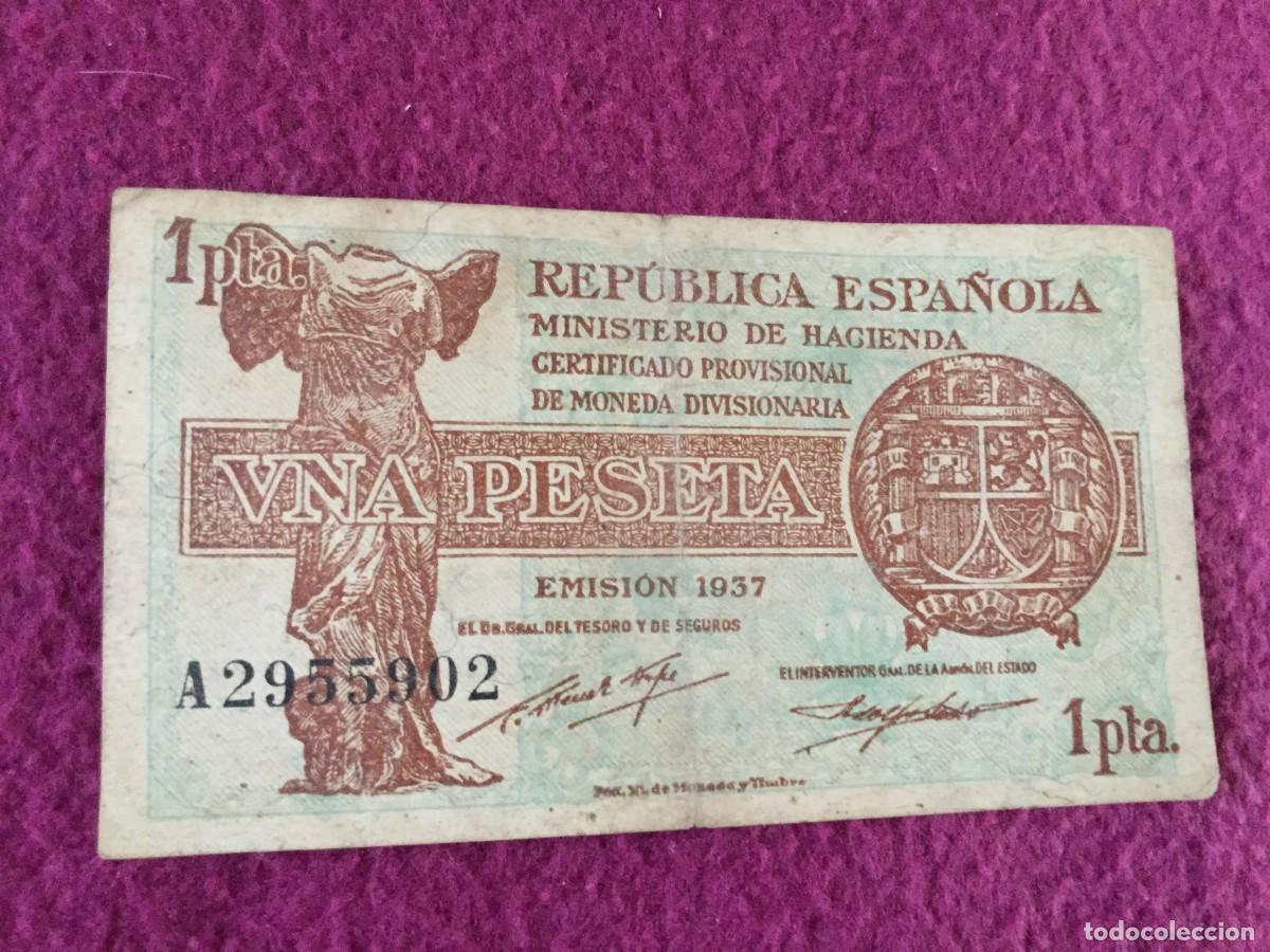 Billetes espa&ntilde;oles: ESPA&Ntilde;A - BILLETE DE 1 PESETA DE 1937 - SERIE A