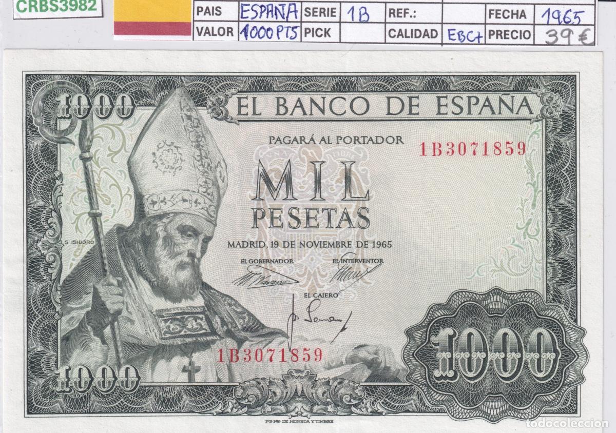 Billetes espa&ntilde;oles: CRBS3982 BILLETE ESPA&Ntilde;A 1000 PESETAS 1965 SERIE 1B EBC+