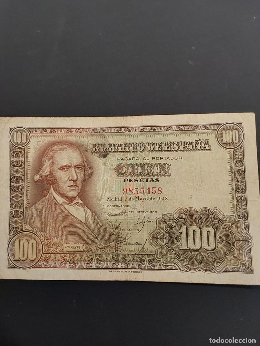 Billetes espa&ntilde;oles: No73-BILLETE 100 PESETAS 1948 FCO BAYEU