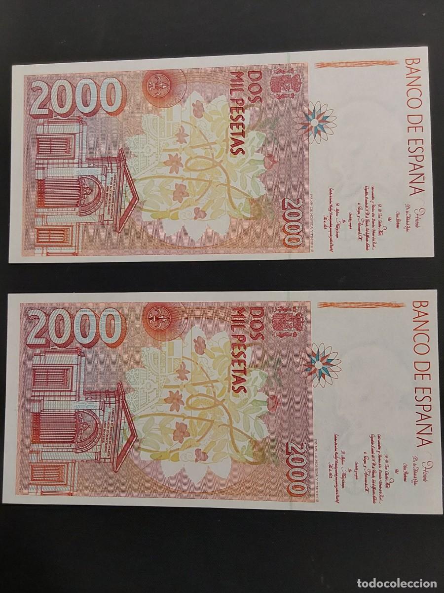 Billetes espa&ntilde;oles: No74-BONITA PAREJA CORRELATIVA DE 2000 PESETAS 1992