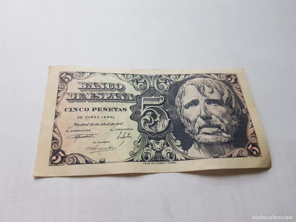 Billetes espa&ntilde;oles: ESPA&Ntilde;A-5 PESETAS-12 DE ABRIL DE 1947