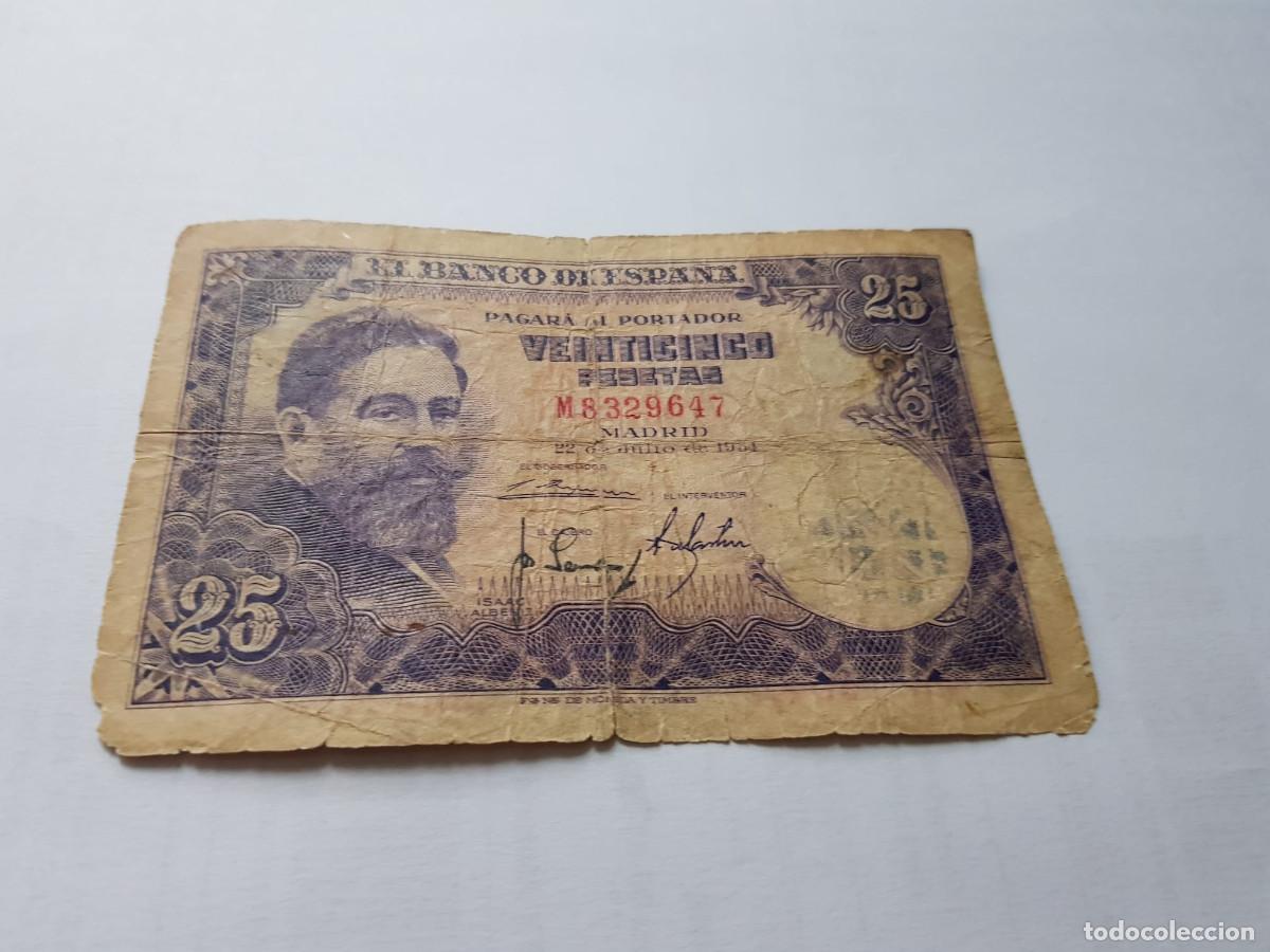 Billetes espa&ntilde;oles: ESPA&Ntilde;A-25 PESETAS-22 DE JULIO DE 1954