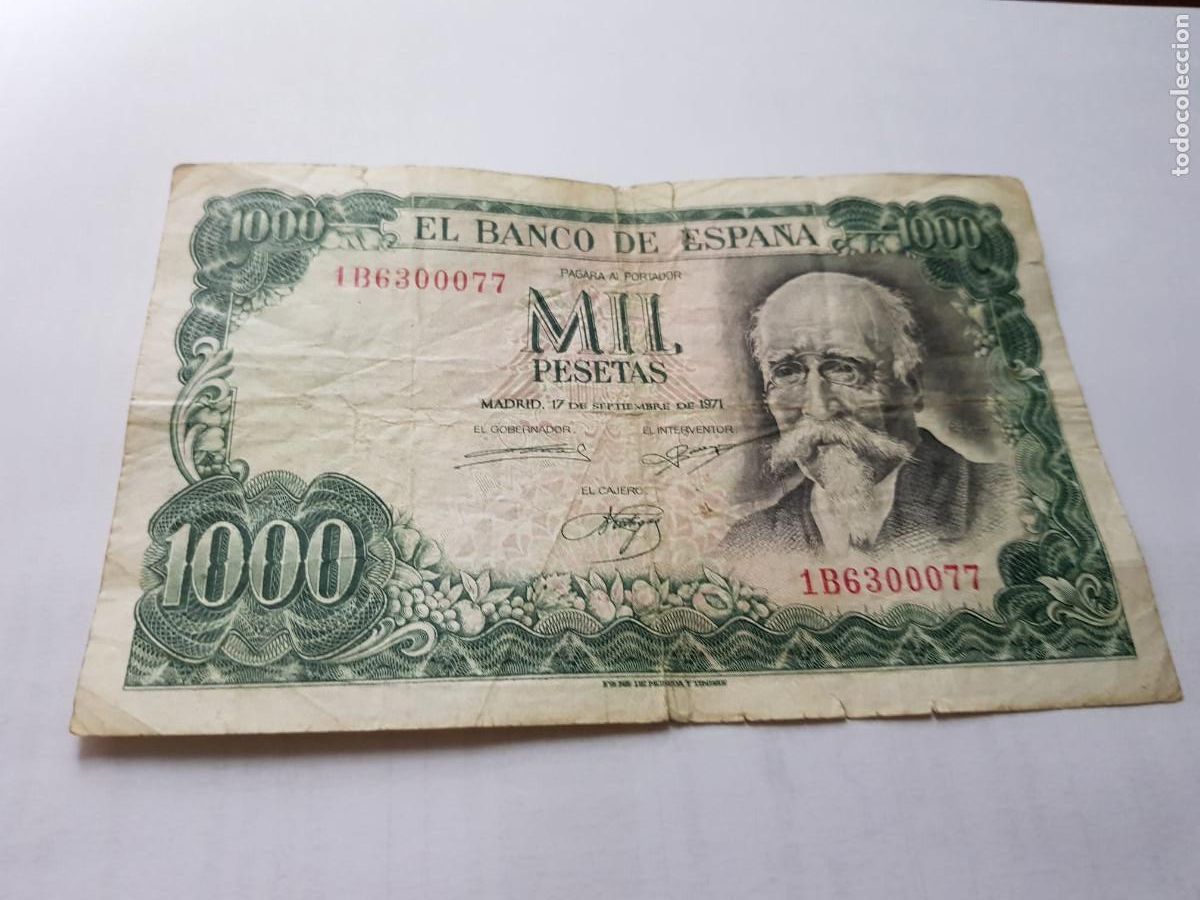 Billetes espa&ntilde;oles: ESPA&Ntilde;A-1000 PESETAS-17 DE SEPTIEMBRE DE 1971