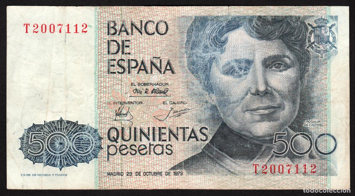 Billetes espa&ntilde;oles: ESPA&Ntilde;A. 500 pesetas 1979. Rosalia de Castro.