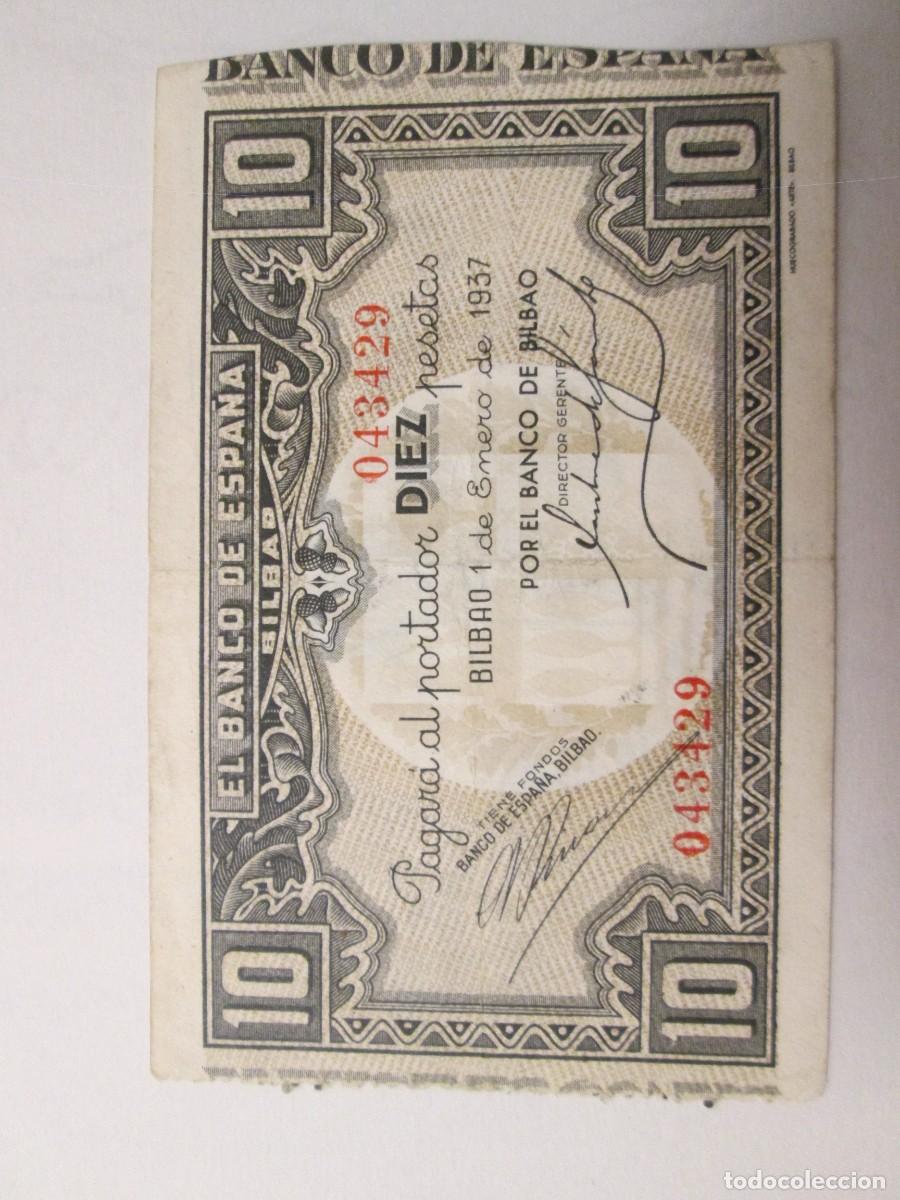 Billetes espa&ntilde;oles: 10 PESETAS 1937 BANCO DE ESPA&Ntilde;A BILBAO