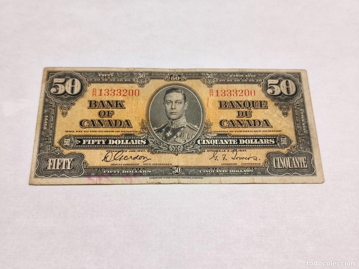 Billetes espa&ntilde;oles: Canad&aacute; 50dollars 1937 F. - Foto 1