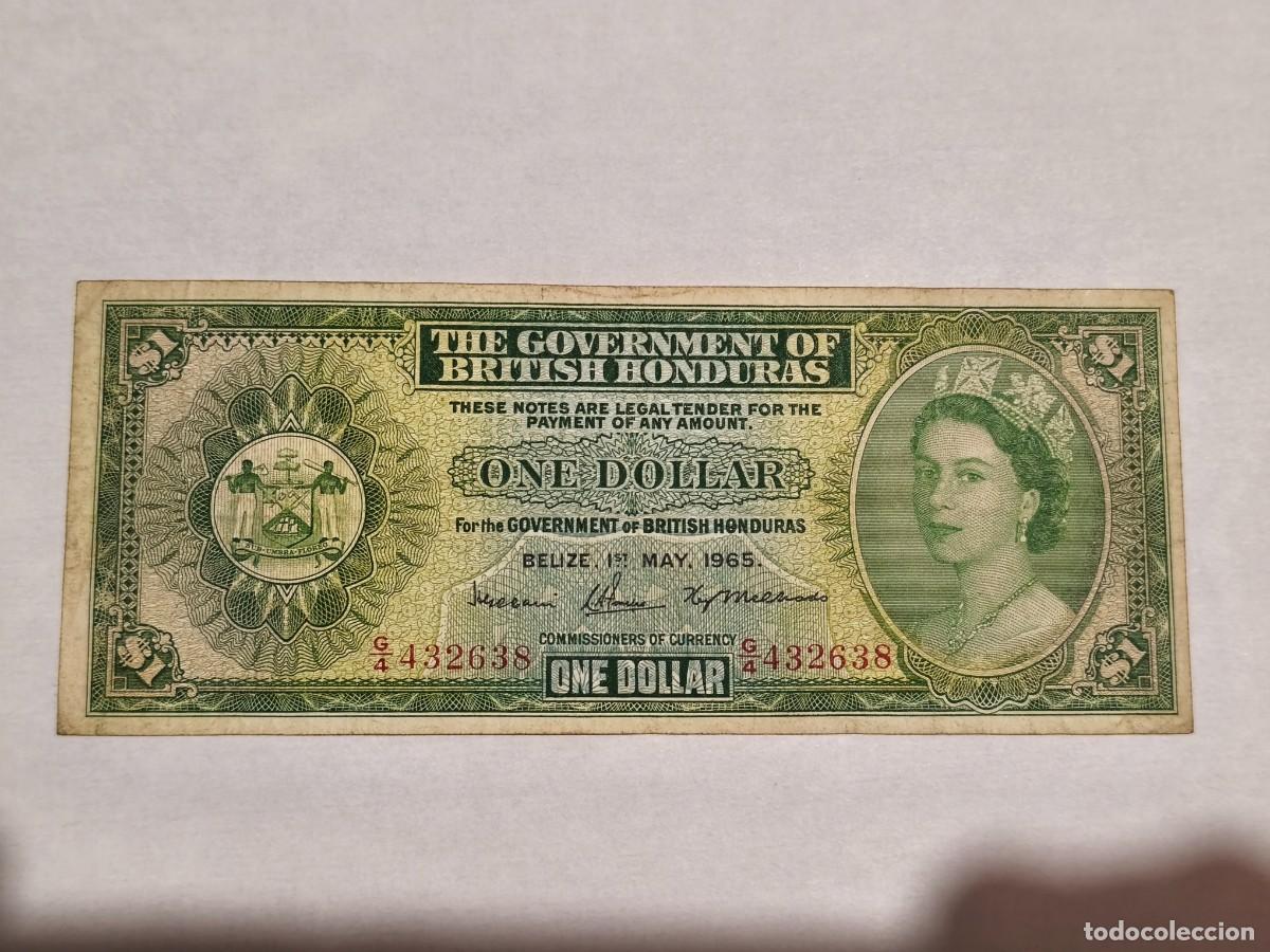 Billetes espa&ntilde;oles: British Honduras 1dollar 1965 VF.