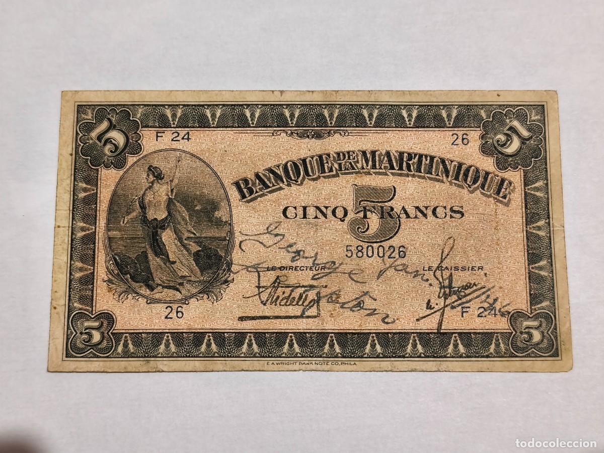 Billetes espa&ntilde;oles: Martinica 5francos F.