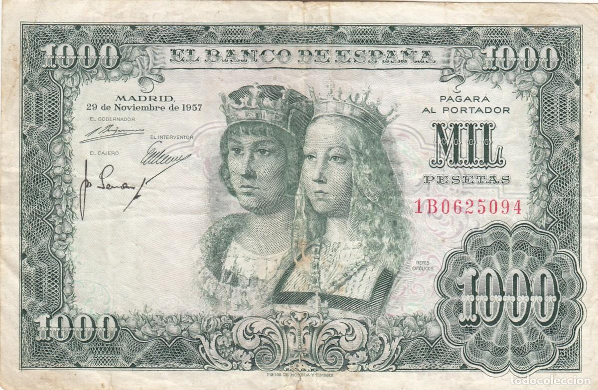 Billetes espa&ntilde;oles: BILLETE: 1000 PESETAS 1957 SERIE 1B