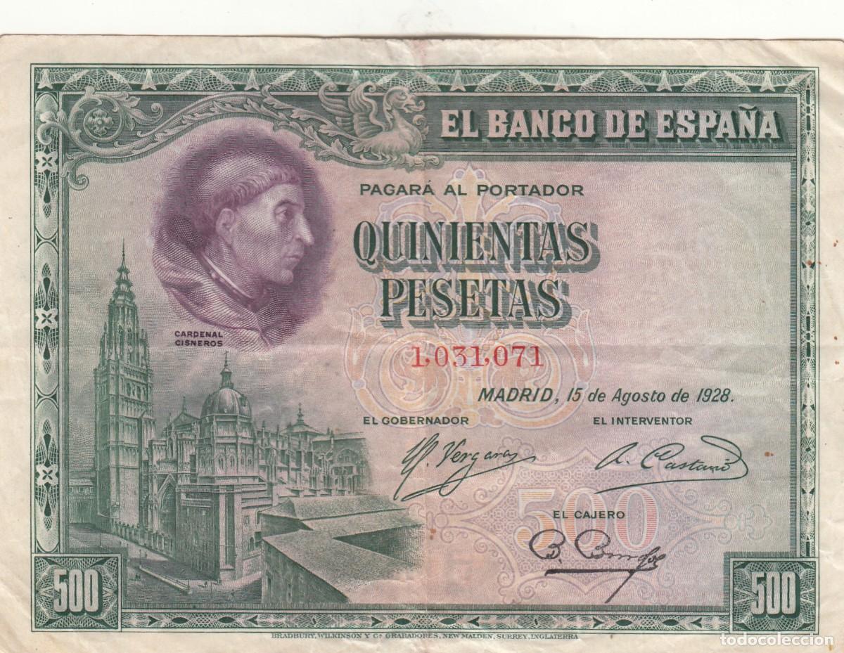 Billetes espa&ntilde;oles: BILLETE: 500 PESETAS 1928