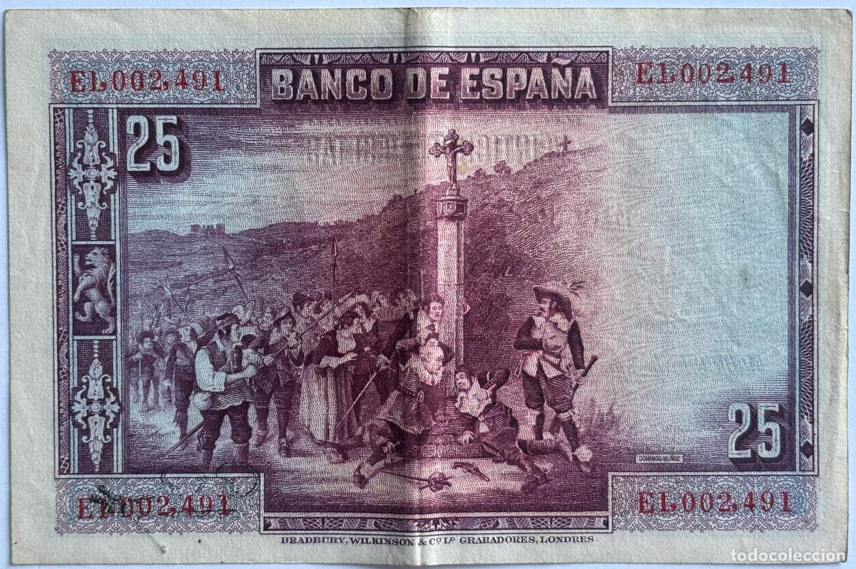 Billetes espa&ntilde;oles: BILLETE de 25 Pesetas 1928 - Foto 2