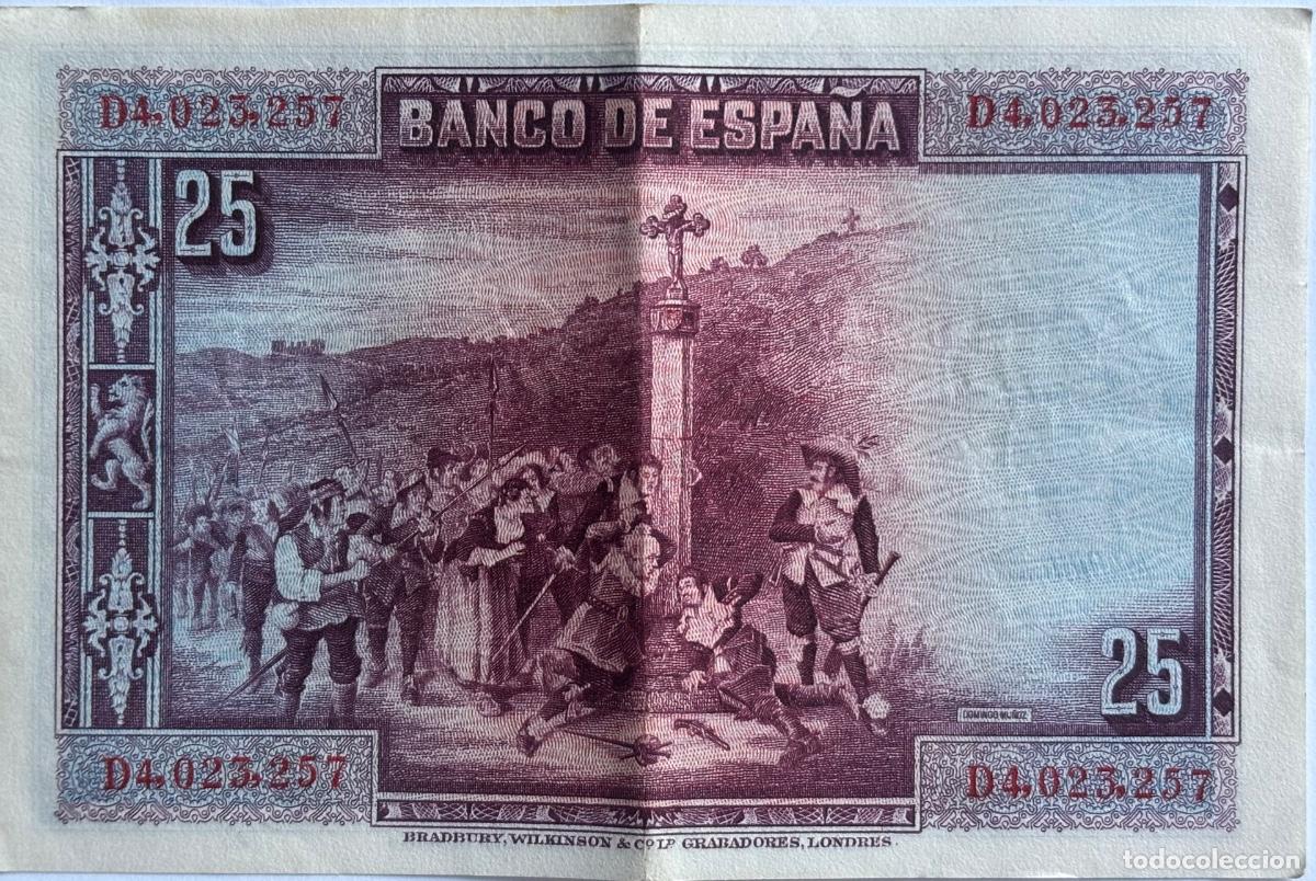 Billetes espa&ntilde;oles: BILLETE de 25 Pesetas 1928 - Foto 2