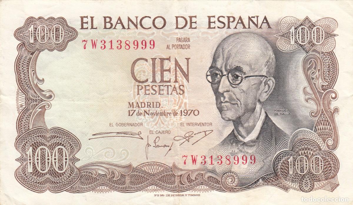 Billetes espa&ntilde;oles: BILLETE: 100 PESETAS 1971 SERIE 7W