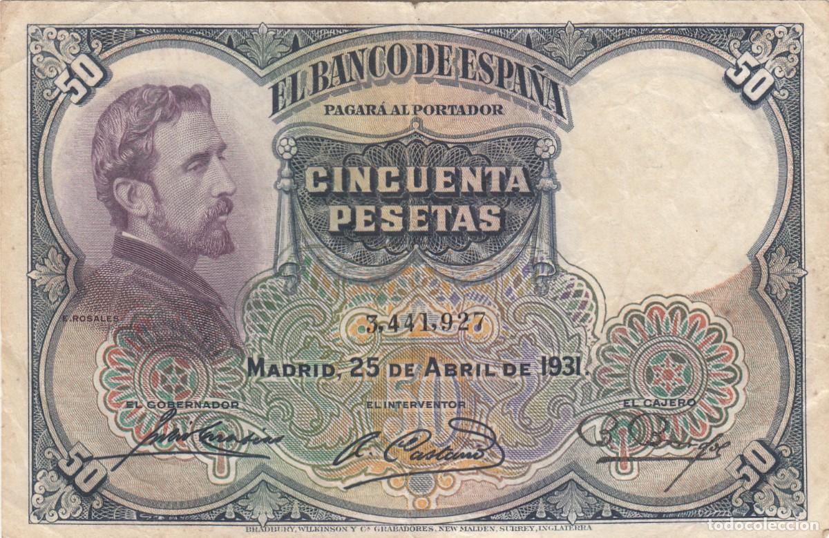 Billetes espa&ntilde;oles: BILLETE: 50 PESETAS 1931