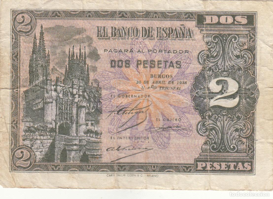 Billetes espa&ntilde;oles: BILLETE: 2 PESETAS 1938 SERIE G
