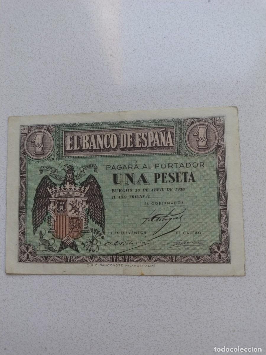 Billetes espa&ntilde;oles: No82-BILLETE UNA PESETA 1938