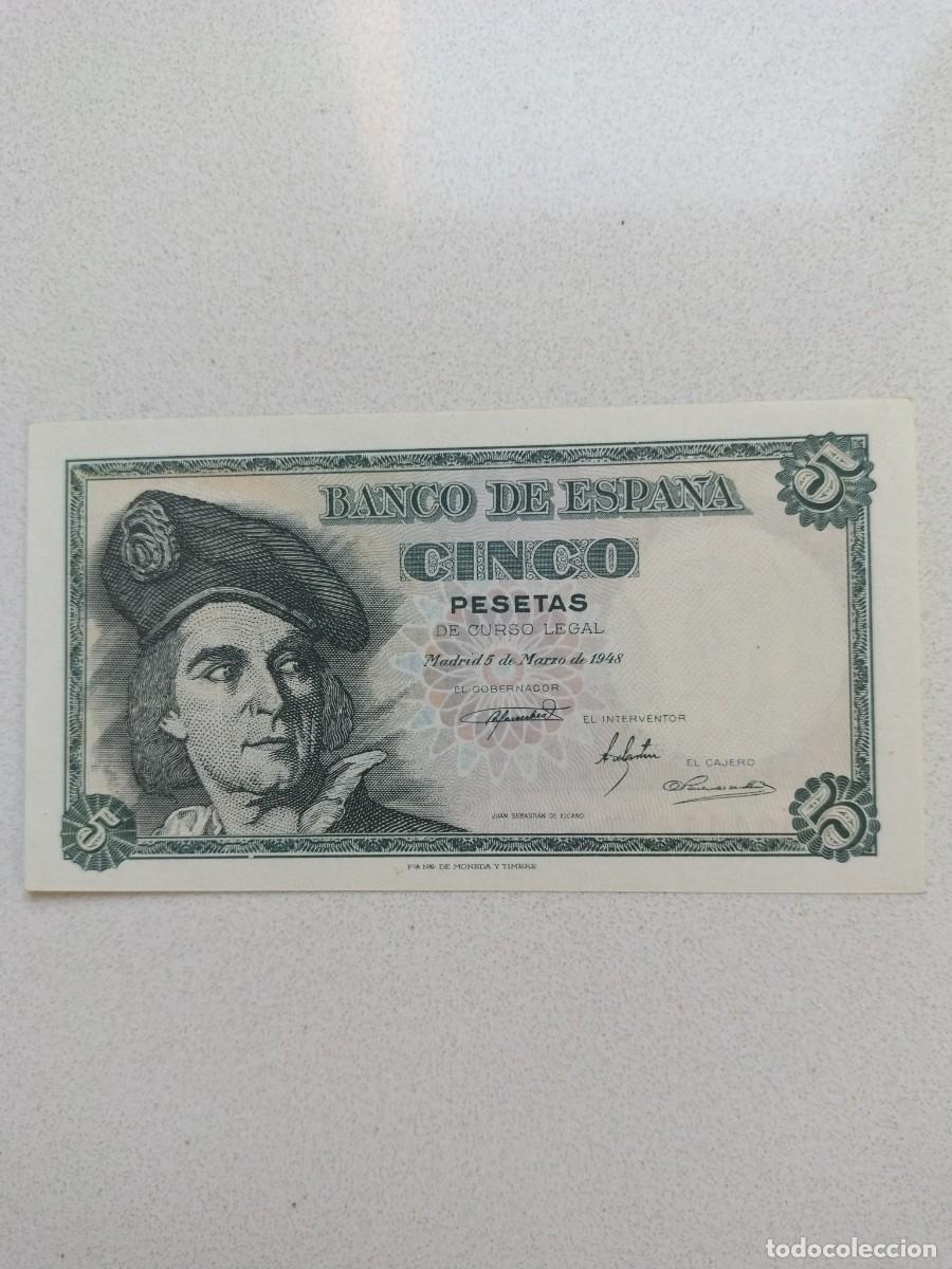 Billetes espa&ntilde;oles: No84-BILLETE 5 PESETAS 1948