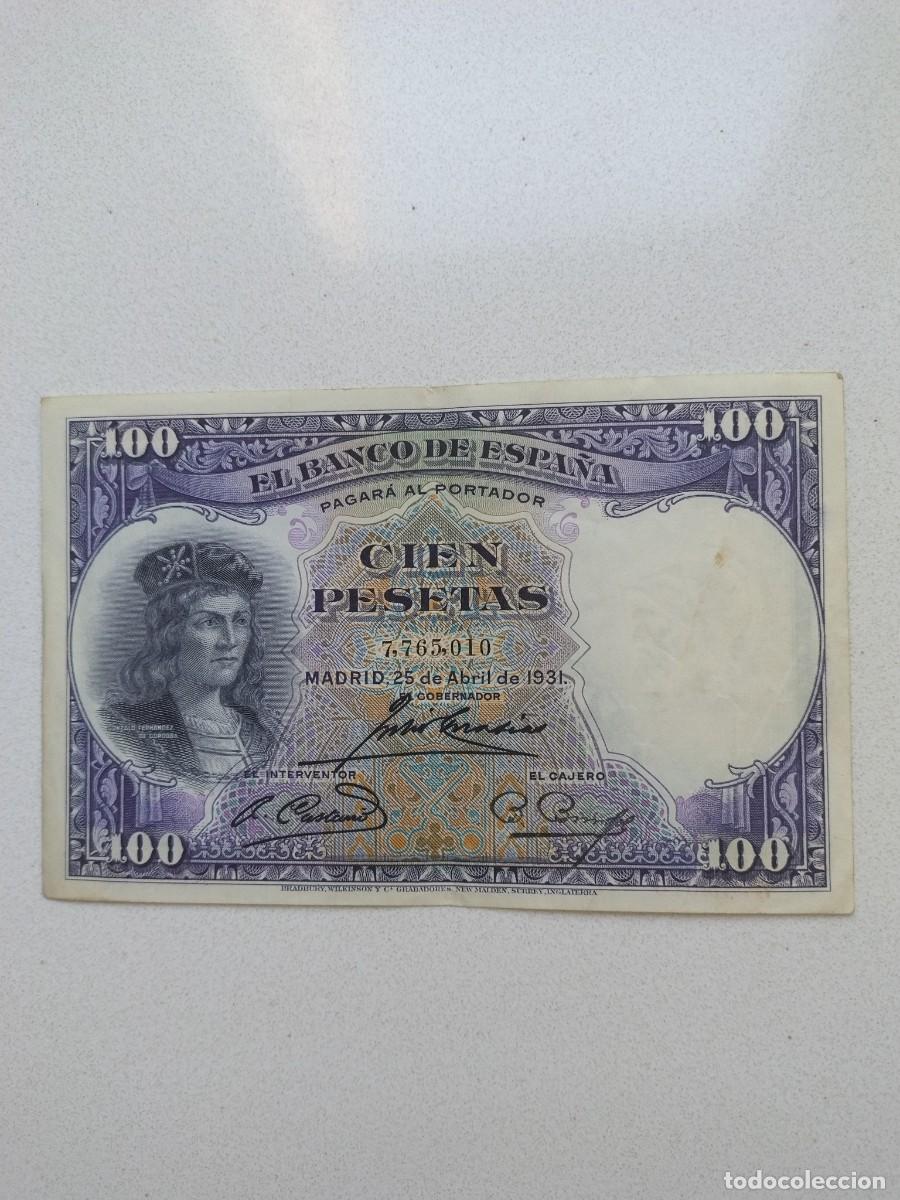 Billetes espa&ntilde;oles: No80-BILLETE DE 100 PESETAS 1931