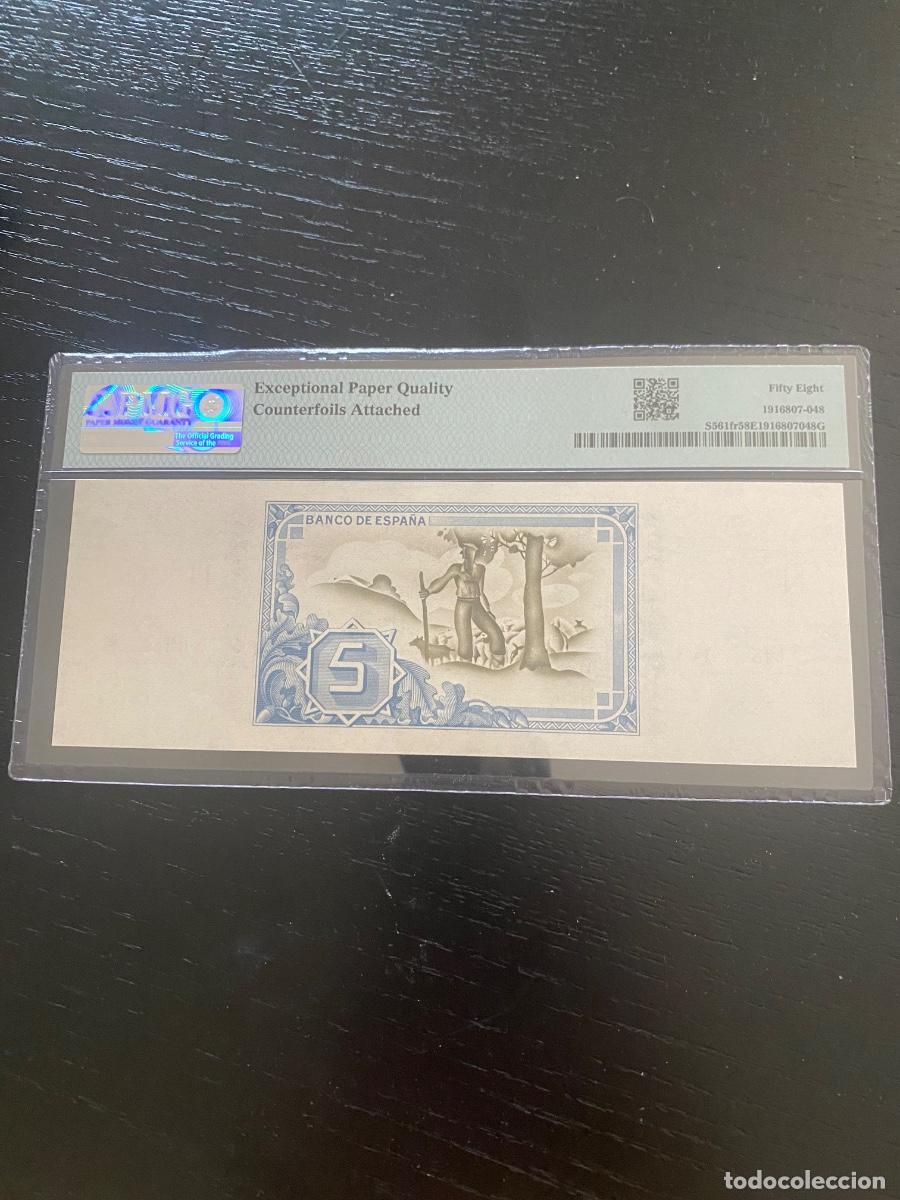 Billetes espa&ntilde;oles: Billete 5 pesetas bilbao - Foto 2