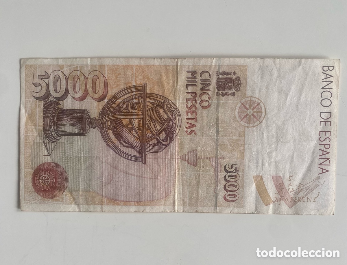 Billetes espa&ntilde;oles: Billete de 5000 pesetas - Foto 2
