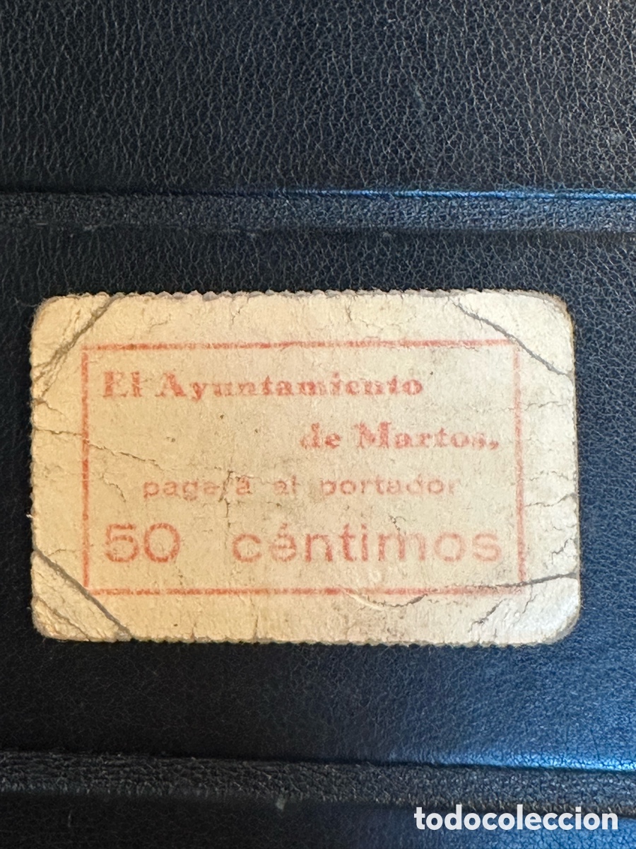 Billetes espa&ntilde;oles: Martos 50cts Ja&eacute;n billete