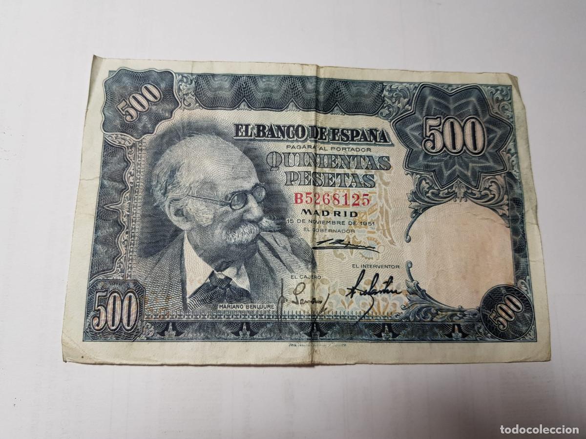 Billetes espa&ntilde;oles: ESPA&Ntilde;A-ESTADO ESPA&Ntilde;OL-500 PESETAS-15 DE NOVIEMBRE DE 1951