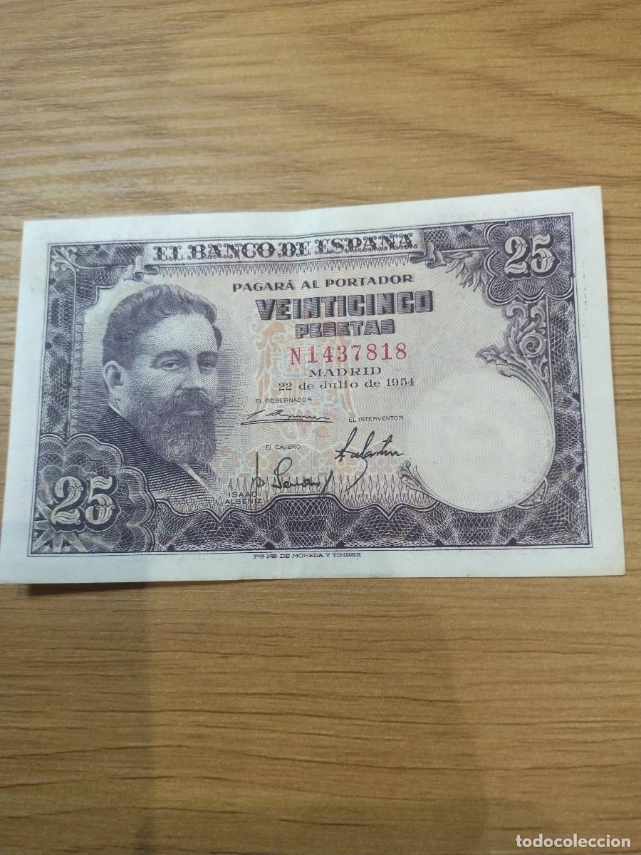 Billetes espa&ntilde;oles: No87-BILLETE DE 25 PESETAS 1954 ISAAC ALBENIZ