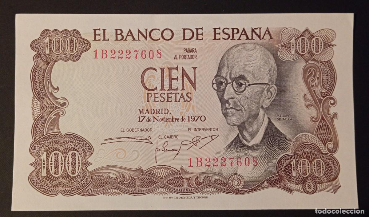Billetes espa&ntilde;oles: 100 pesetas 1970 serie 1B (EBC+)