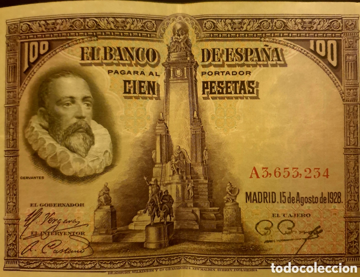 Billetes espa&ntilde;oles: BILLETE 100 pesetas de 1928 Serie A.
