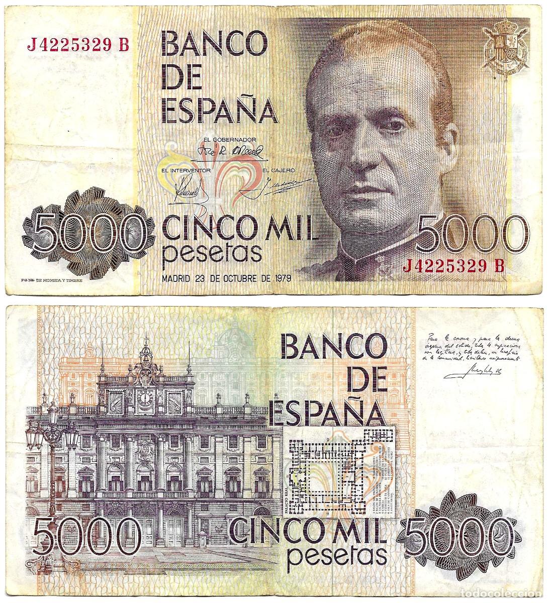Billetes espa&ntilde;oles: Espa&ntilde;a. 1979. 5000 Pesetas (BC) Serie J