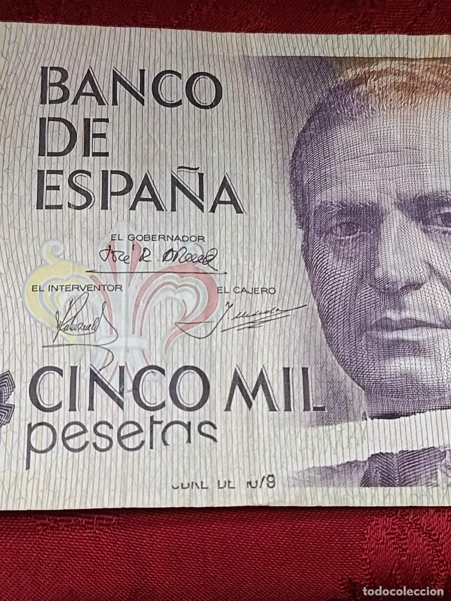 Billetes espa&ntilde;oles: Billete de 5000 pesetas de 1979 con error de impresi&oacute;n - Foto 4