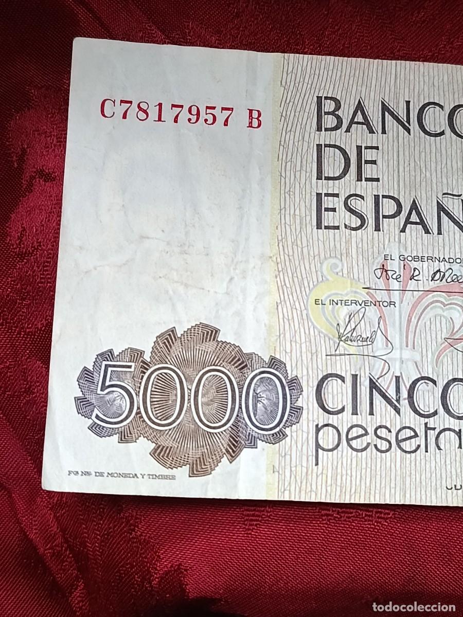 Billetes espa&ntilde;oles: Billete de 5000 pesetas de 1979 con error de impresi&oacute;n - Foto 5