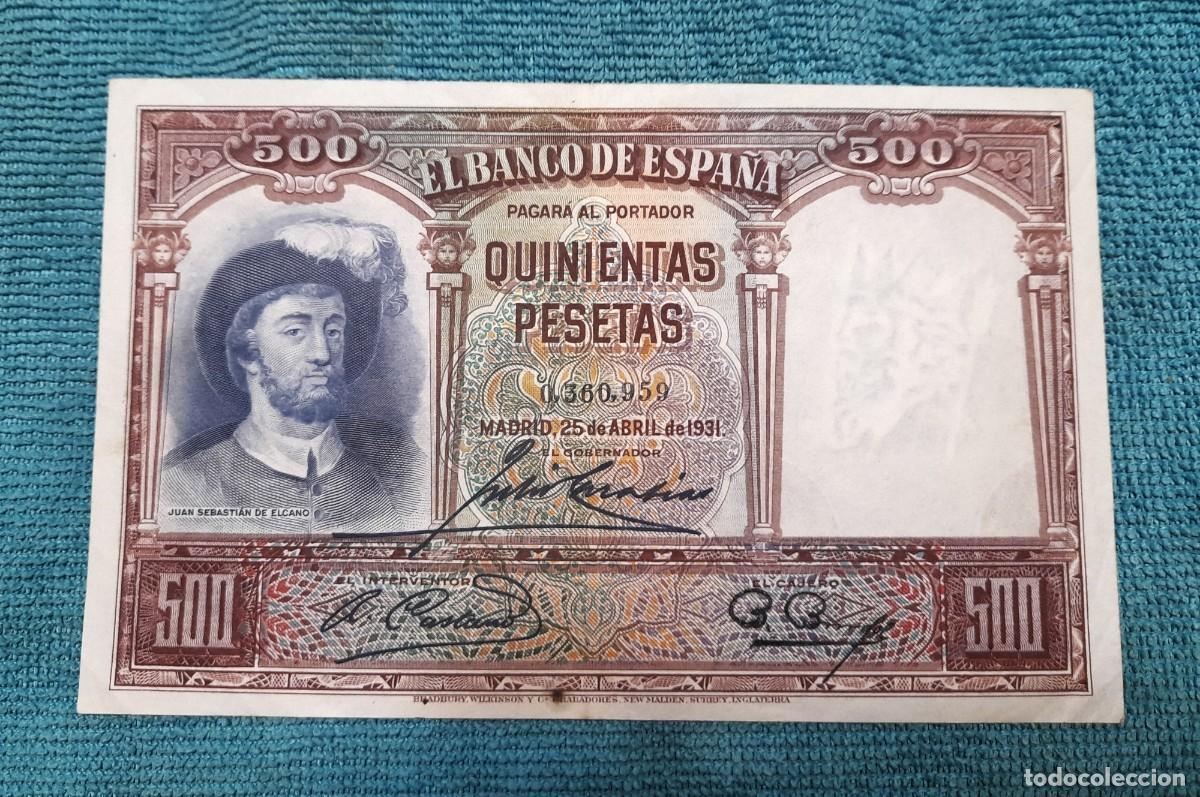 Billetes espa&ntilde;oles: Billete de 500 Pesetas 1931 sin Serie