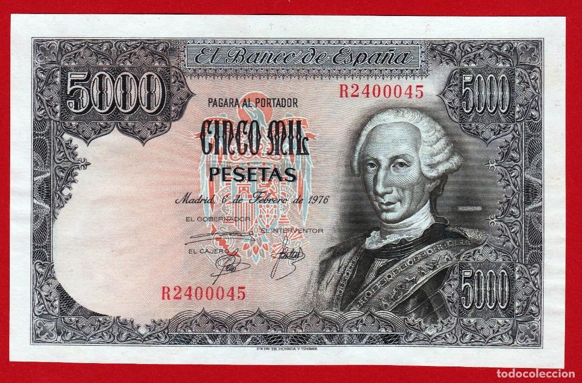 Billetes espa&ntilde;oles: 5000 Pesetas 1976, Serie R, SC-