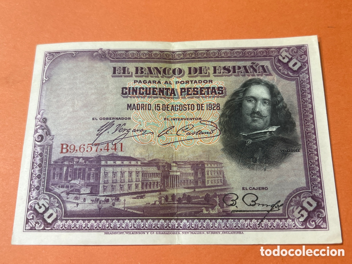 Billetes espa&ntilde;oles: A88. BILLETE - CINCUENTA PESETAS - 50 PTAS - 1928 - BANCO DE ESPA&Ntilde;A - DIEGO VELAZQUEZ