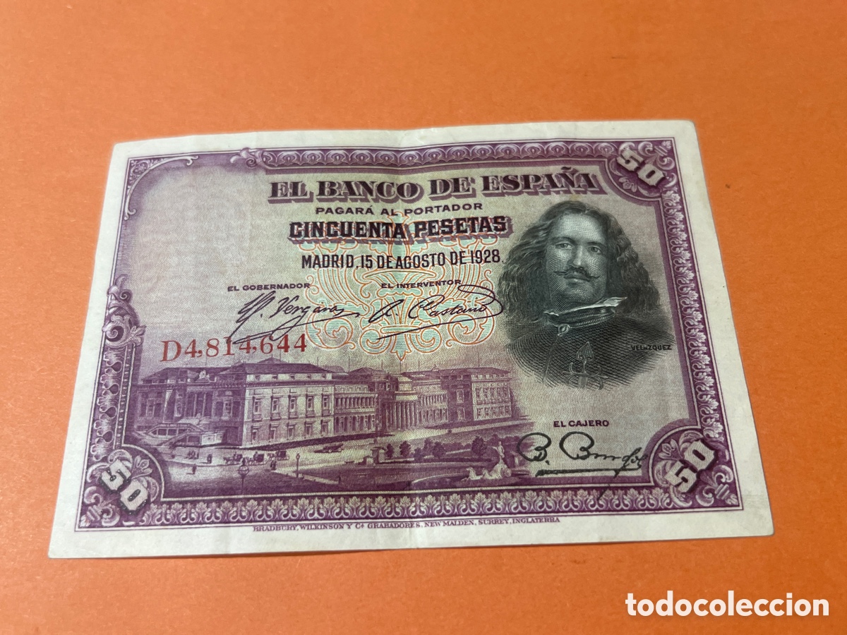Billetes espa&ntilde;oles: A93. BILLETE - CINCUENTA PESETAS - 50 PTAS - 1928 - BANCO DE ESPA&Ntilde;A - DIEGO VELAZQUEZ