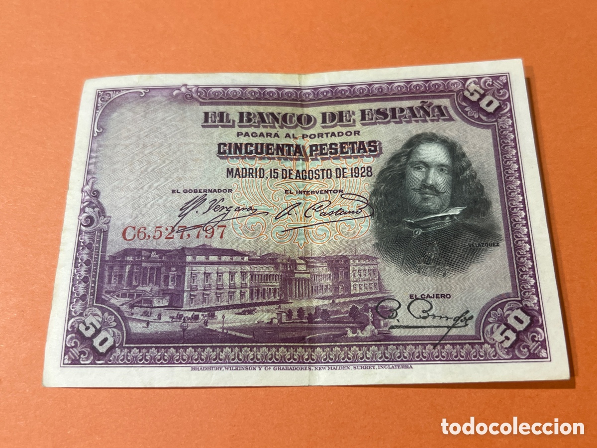 Billetes espa&ntilde;oles: A94. BILLETE - CINCUENTA PESETAS - 50 PTAS - 1928 - BANCO DE ESPA&Ntilde;A - DIEGO VELAZQUEZ
