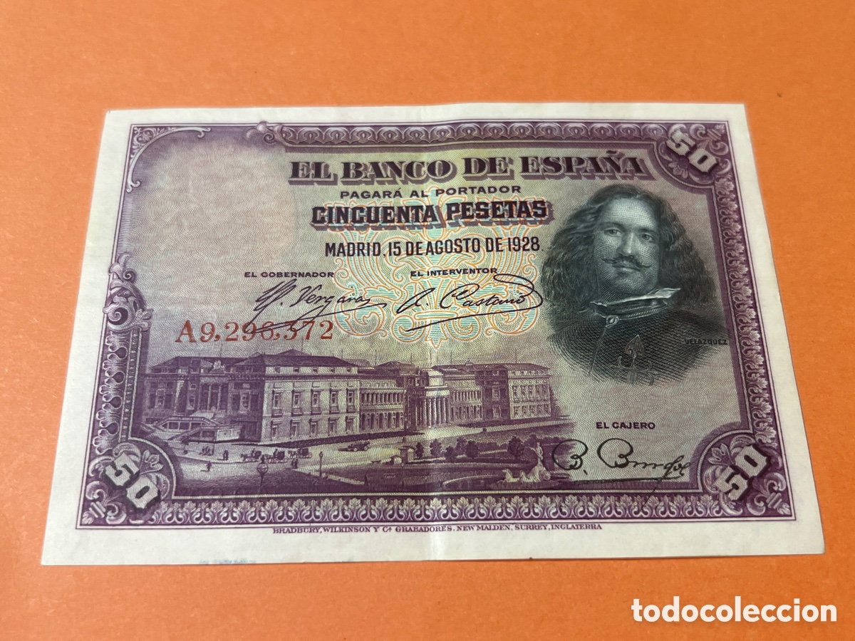 Billetes espa&ntilde;oles: A95. BILLETE - CINCUENTA PESETAS - 50 PTAS - 1928 - BANCO DE ESPA&Ntilde;A - DIEGO VELAZQUEZ