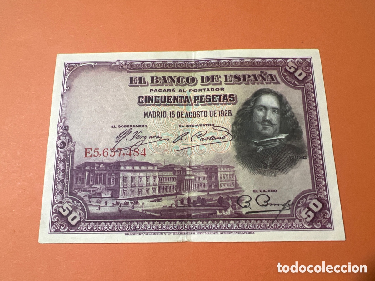 Billetes espa&ntilde;oles: A99. BILLETE - CINCUENTA PESETAS - 50 PTAS - 1928 - BANCO DE ESPA&Ntilde;A - DIEGO VELAZQUEZ
