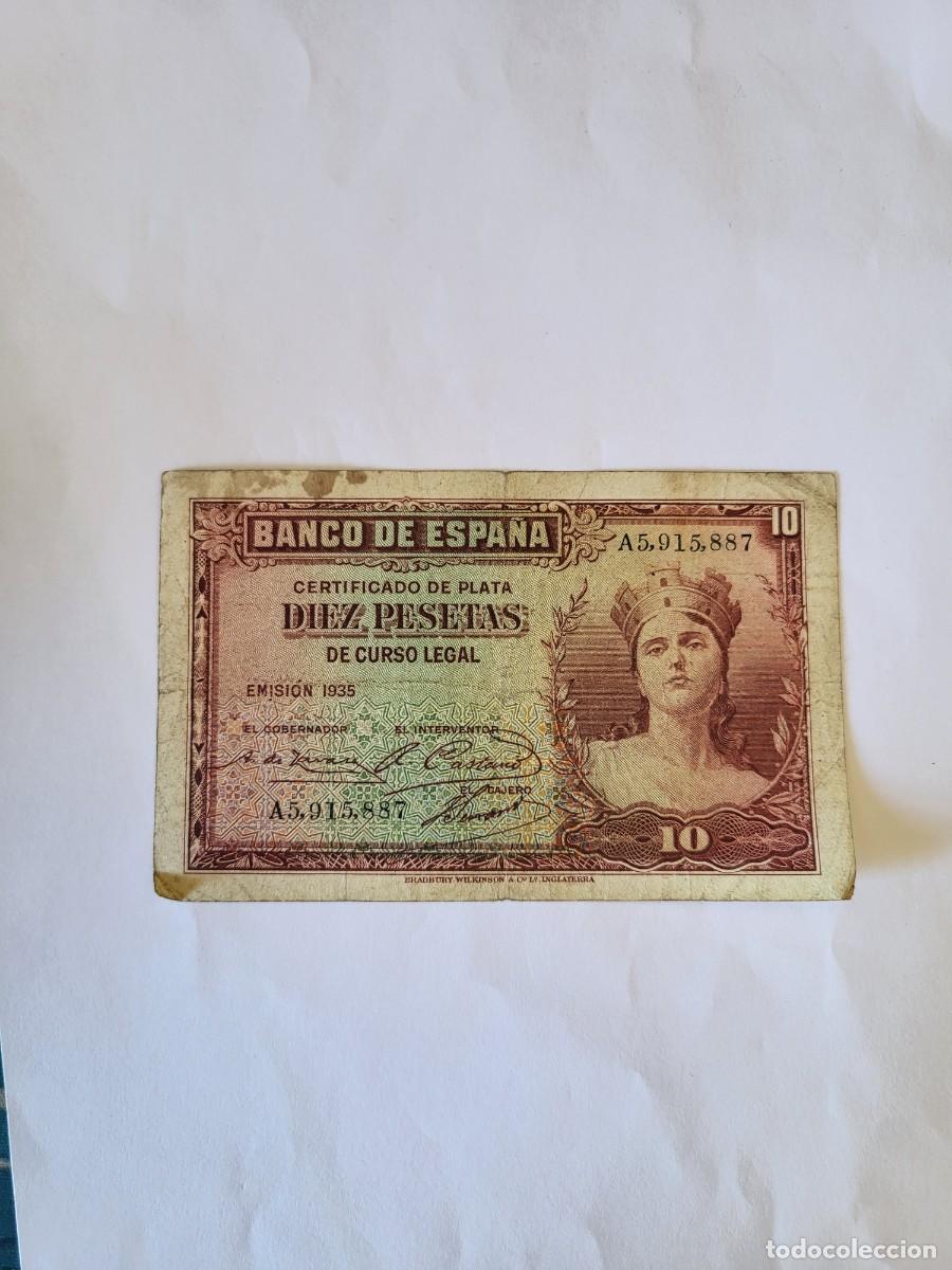 Billetes espa&ntilde;oles: Billete 10 Pesetas 1935 Banco de Espa&ntilde;av